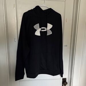 Under Armour Men's Black and White Hoodie Sweatshirt